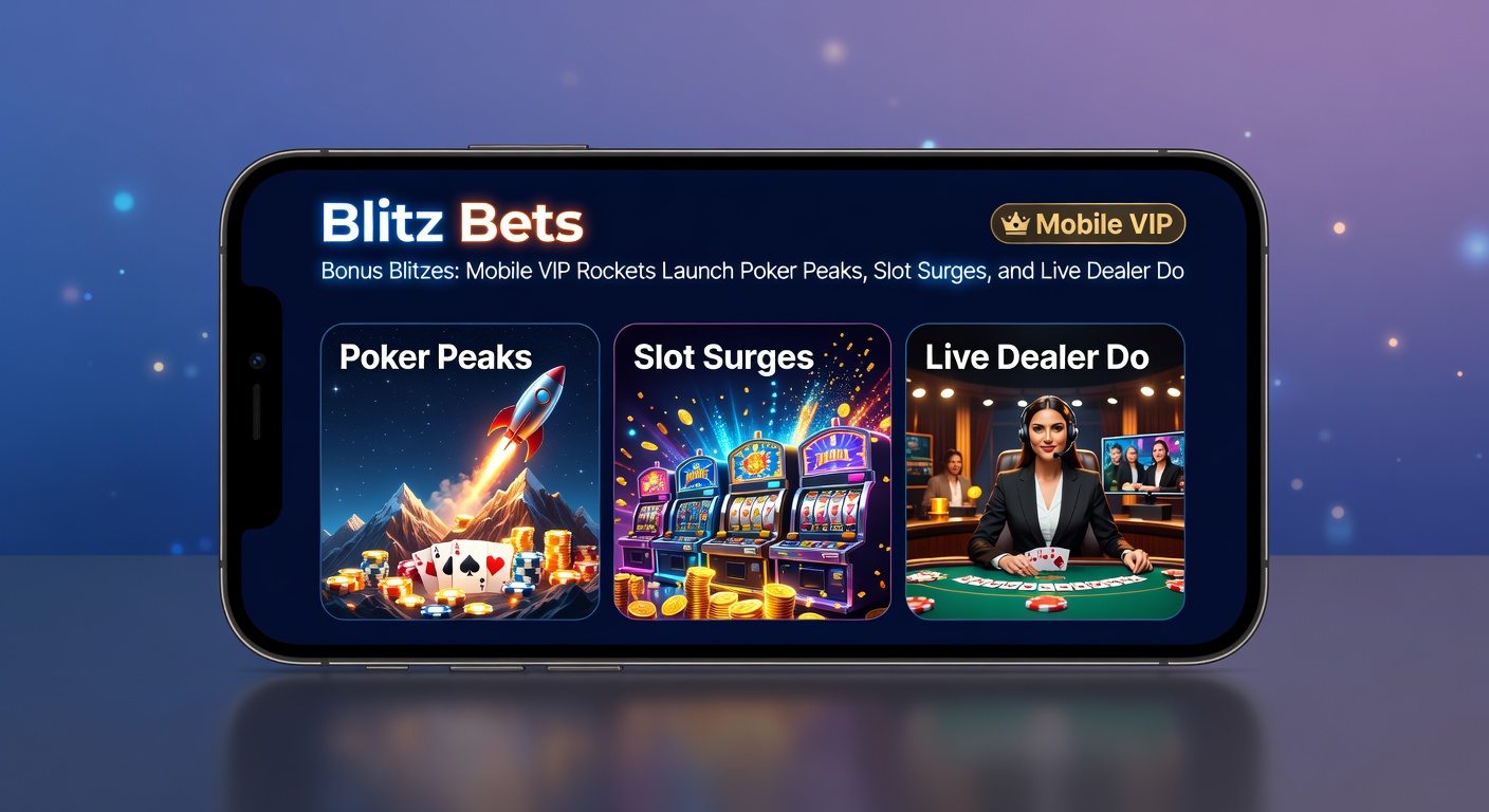 Close-up of poker blitz bet interface on mobile, with VIP rocket trails, surging chip stacks, and live tournament peaks