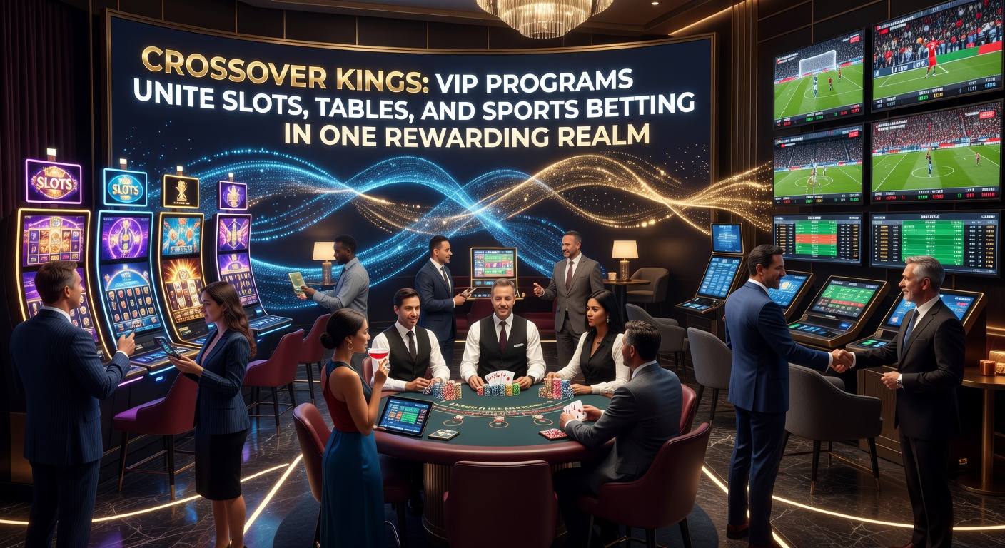 Close-up of VIP card swiped at slots machine, blackjack table, and sports betting kiosk, illustrating seamless crossover rewards