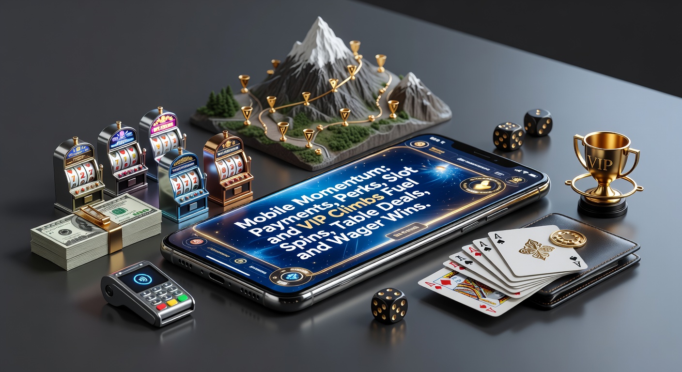 Dynamic mobile casino app displaying vibrant slot reels, table game interfaces, and quick payment options under neon-lit VIP banners