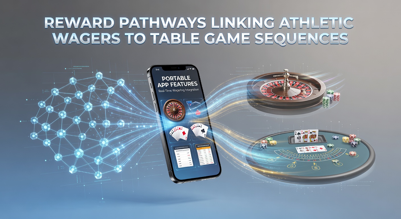 Mobile app interface showing linked sports betting rewards transitioning into table game bonuses and progress trackers