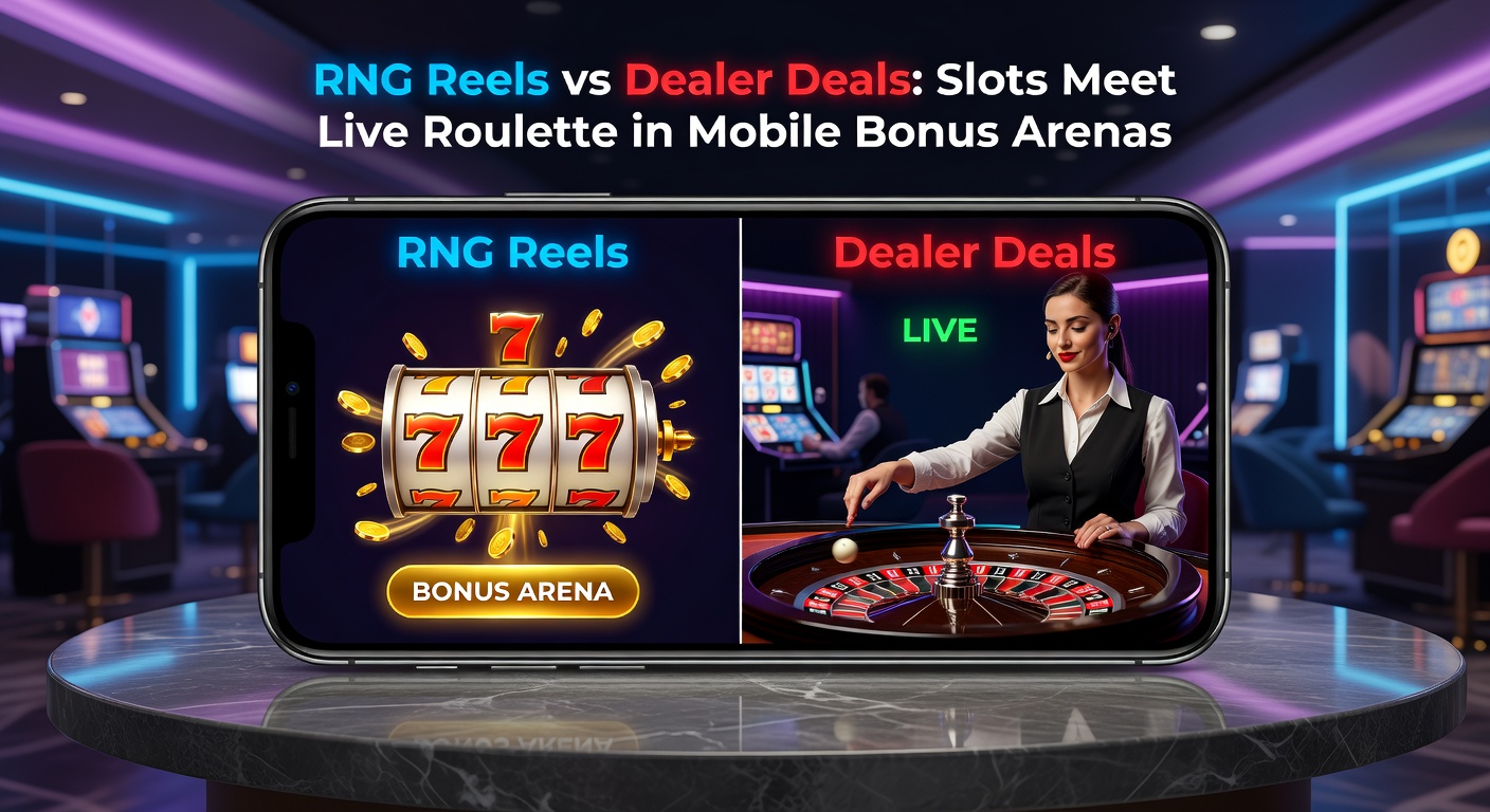 Close-up of a mobile app interface blending slot reels with live roulette table, bonus meters filling up and jackpot notifications popping amid vibrant dealer action