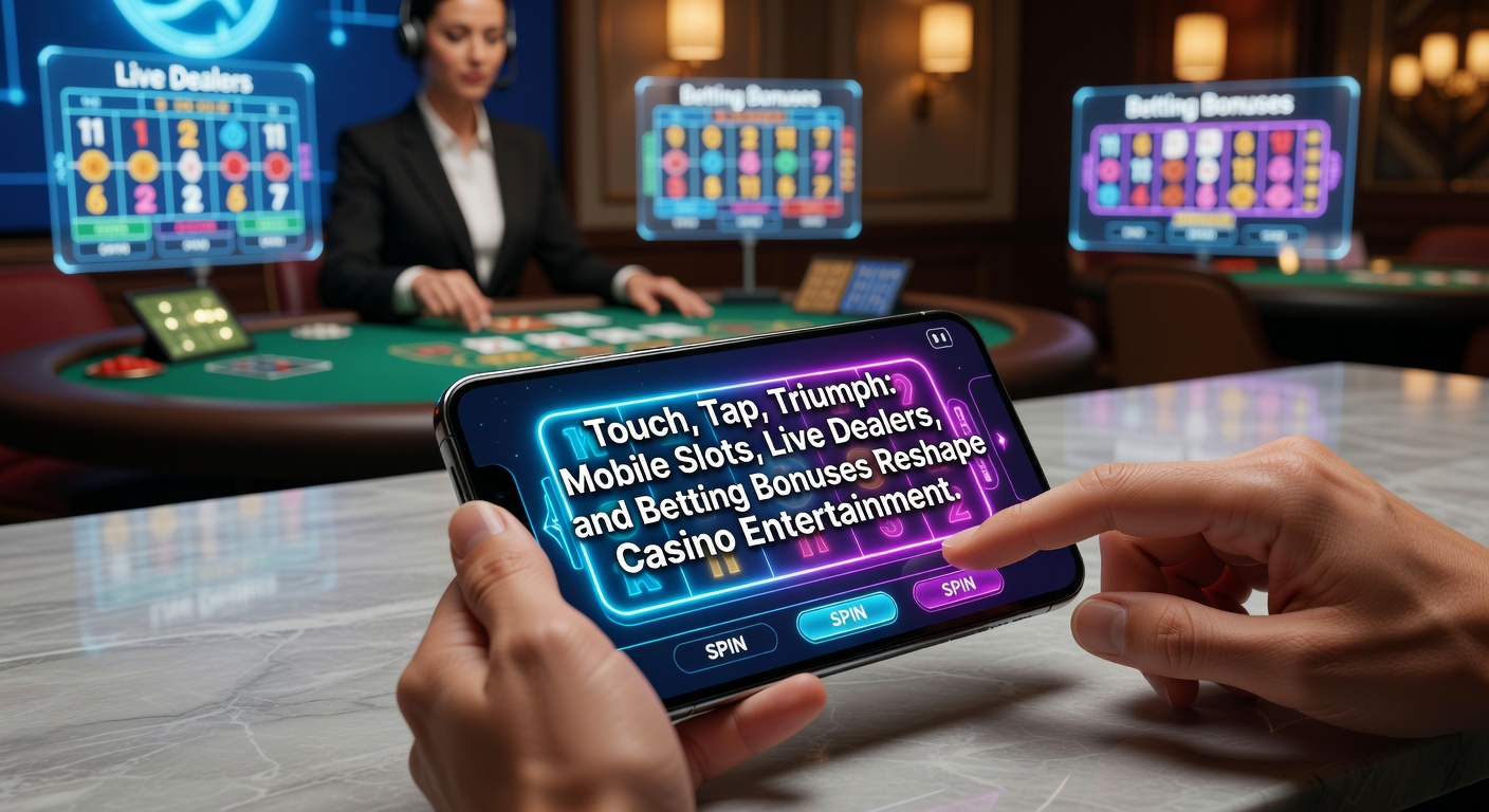 A live dealer in a sleek studio shuffling cards at a blackjack table, with multiple camera angles streaming to mobile devices for an authentic casino vibe